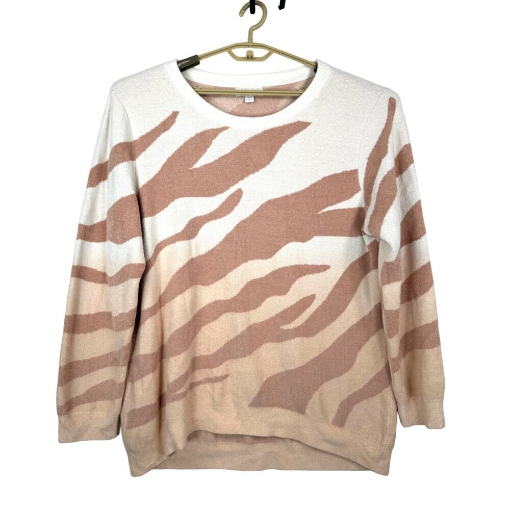Barefoot Dreams CozyChic Ultra Lite Ocean Reef rose mist sweater‎ sz 1X